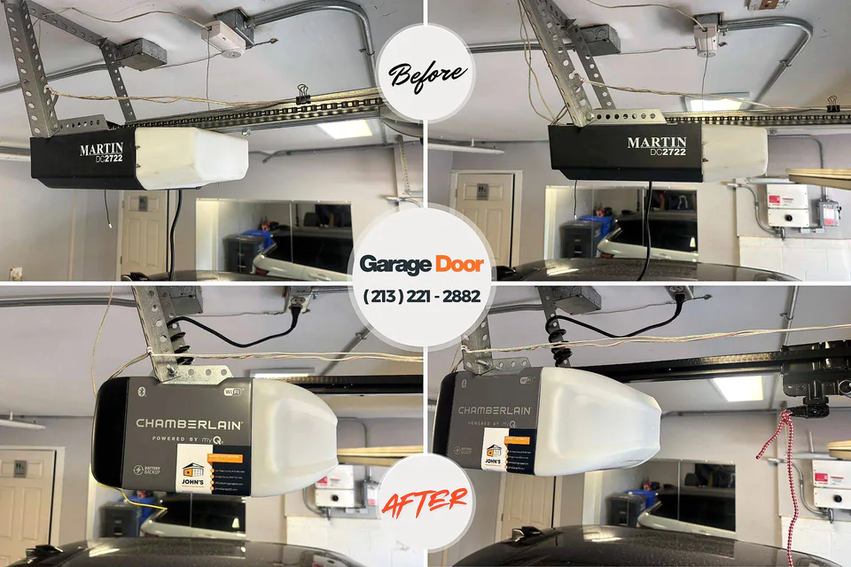 Before and after: garage door repair North Royalton, OH